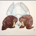 Walrus and Bird by Mayoreak Ashoona