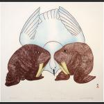 Walrus and Bird by Mayoreak Ashoona