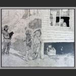 Children by the House, China Ink by Marc Tremblay
