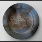 Round Plate with Windblown Trees