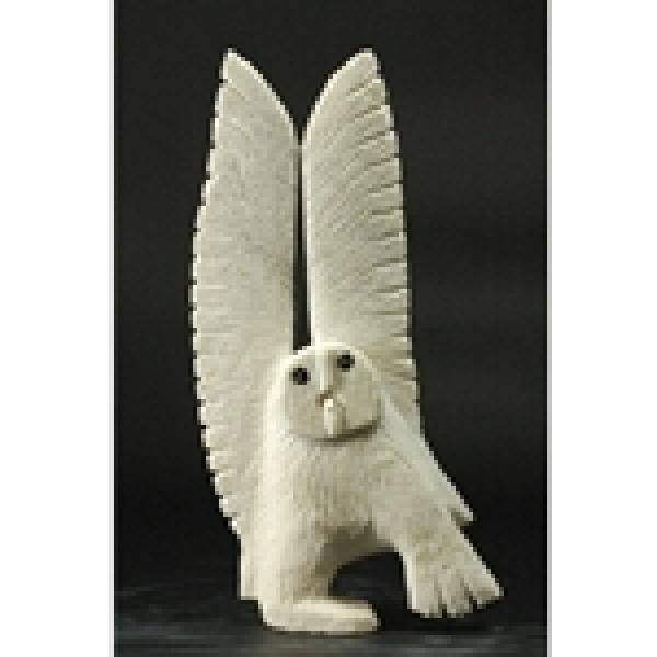 Dancing Owl in Marble by Palaya Qiatsuq