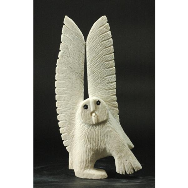 Dancing Owl in Marble by Palaya Qiatsuq