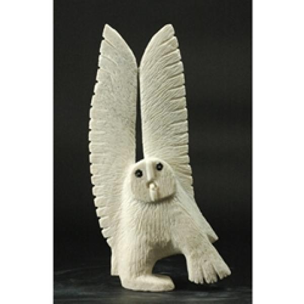 Dancing Owl in Marble by Palaya Qiatsuq