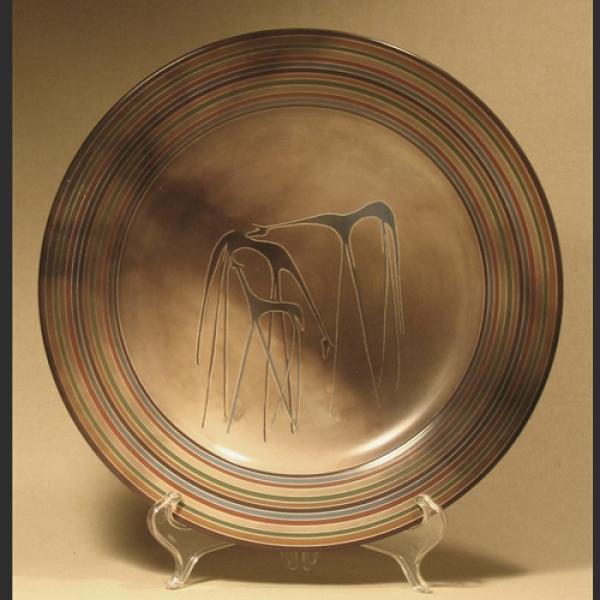 Round Plate with Family of Horses