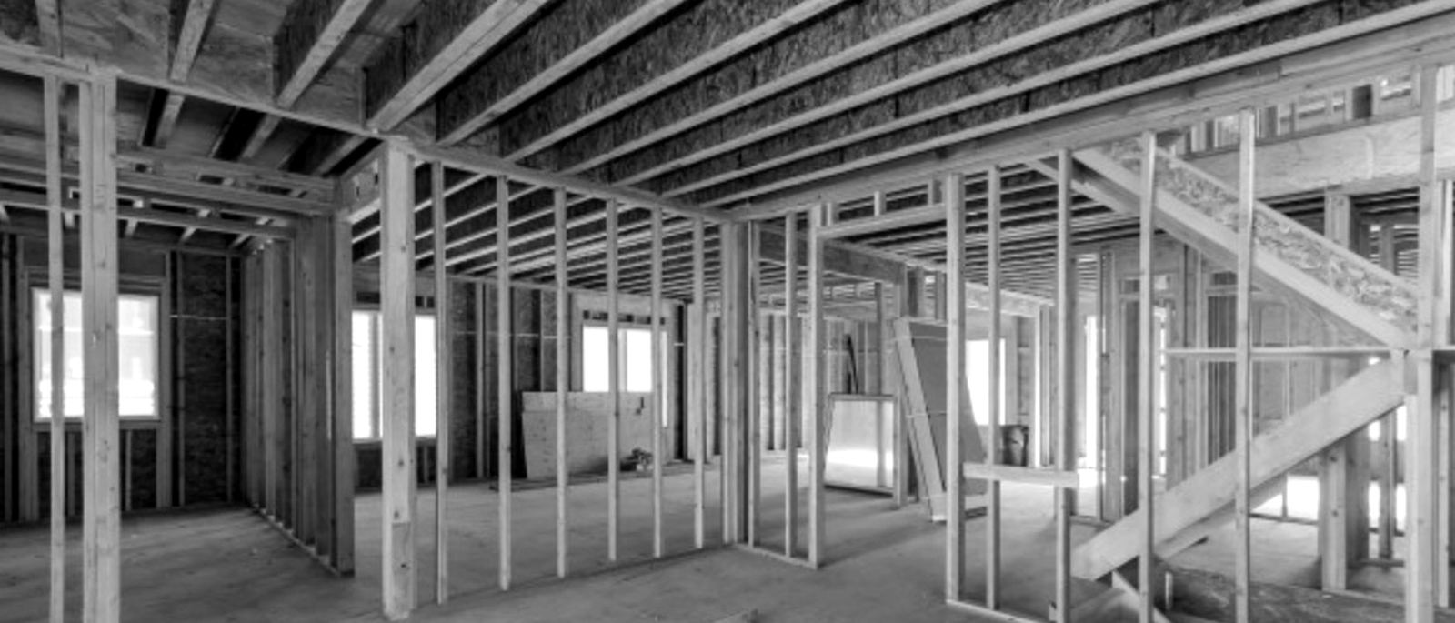 Charpente de bois d'une résidence en construction