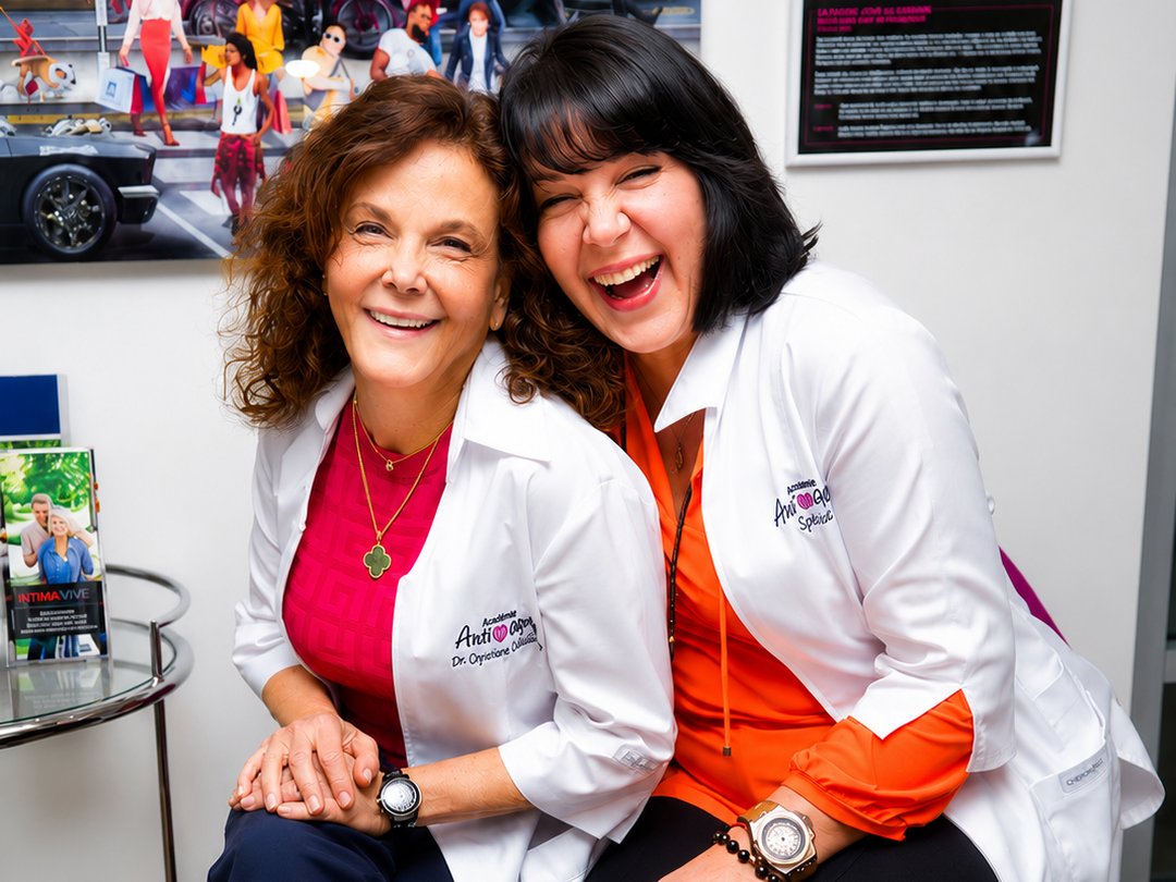 Sylvie Denis avec la doctoresse de la clinique