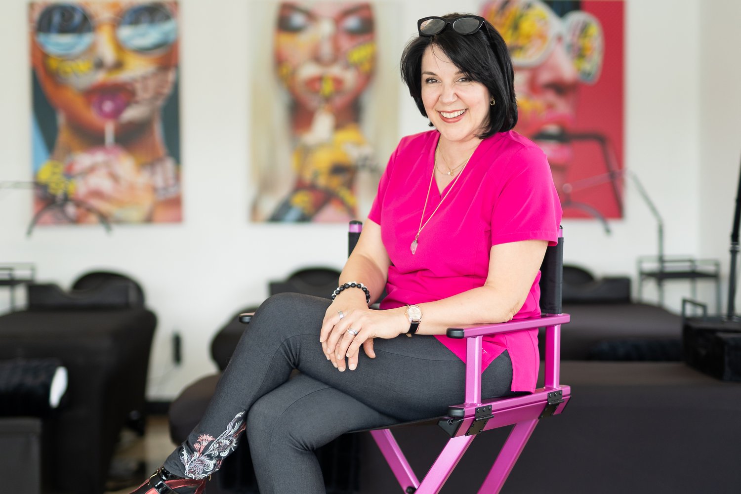 Sylvie Denis dans son espace de travail