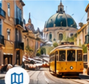 Tramway jaune dans une rue européenne